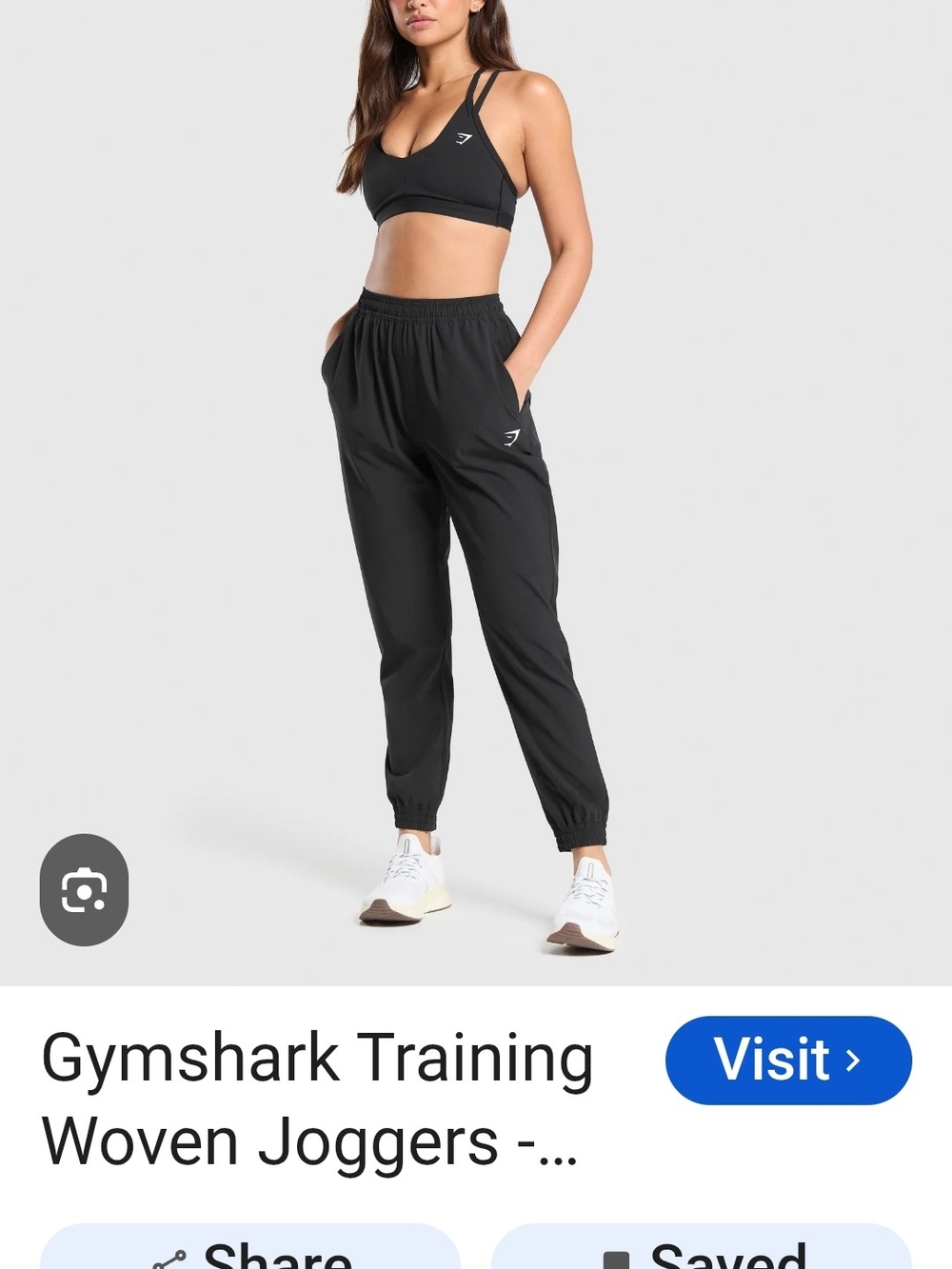 Gymshark Black Women's Woven Track Joggers